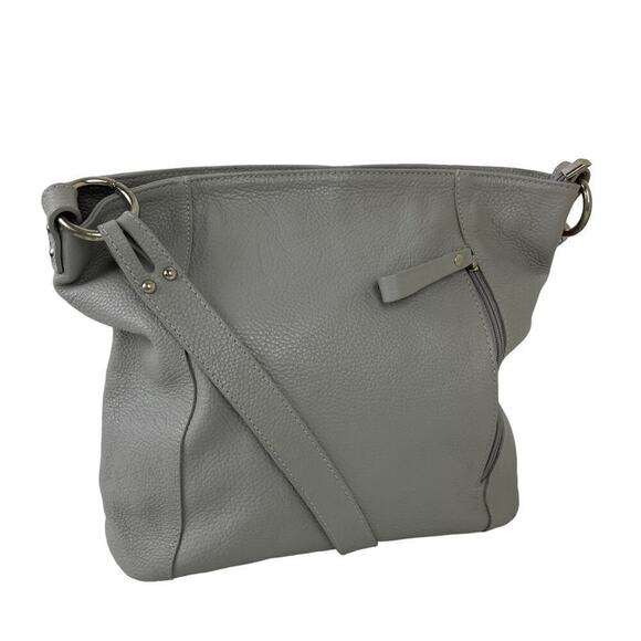 Genuine Leather Borse in Pelle Made in Italy Shoulder Bag Gray - Picture 16 of 16